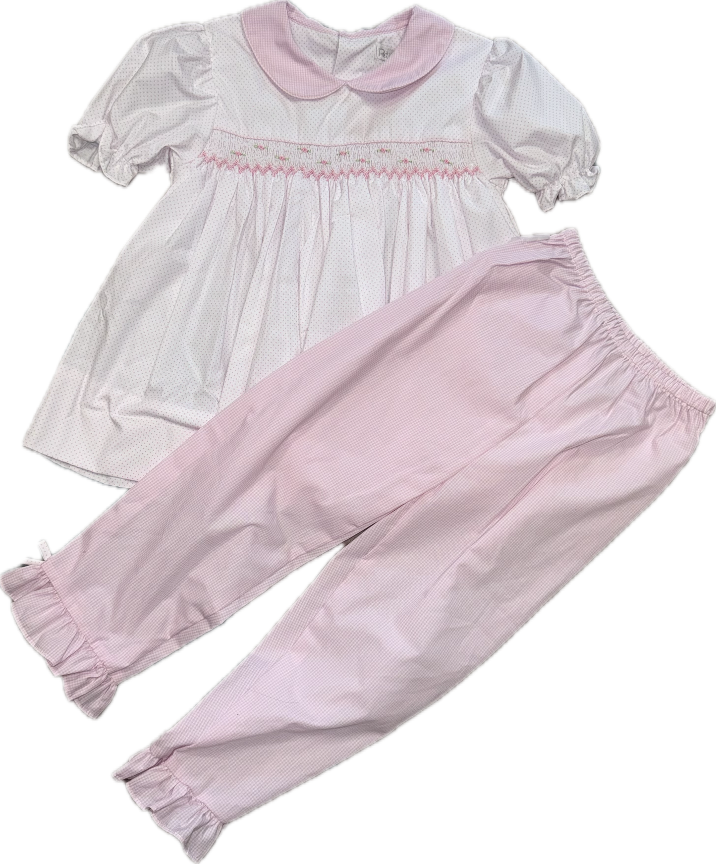 Pink Smocked Pants Set