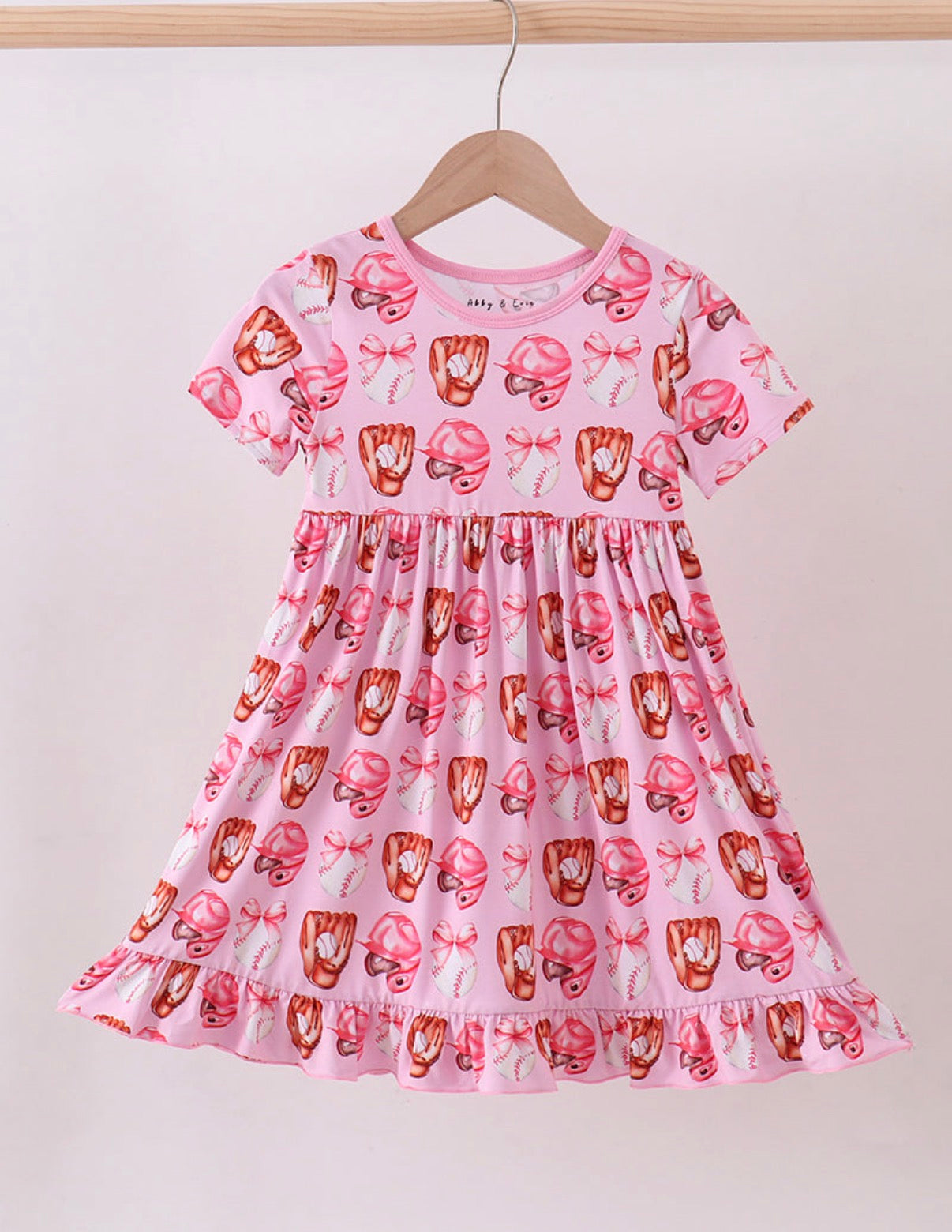 Pink Bows & Baseballs Dress