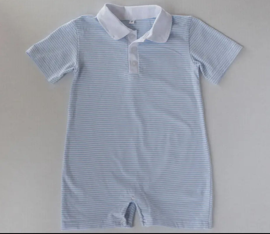 Reed Short-sleeve Polo Romper