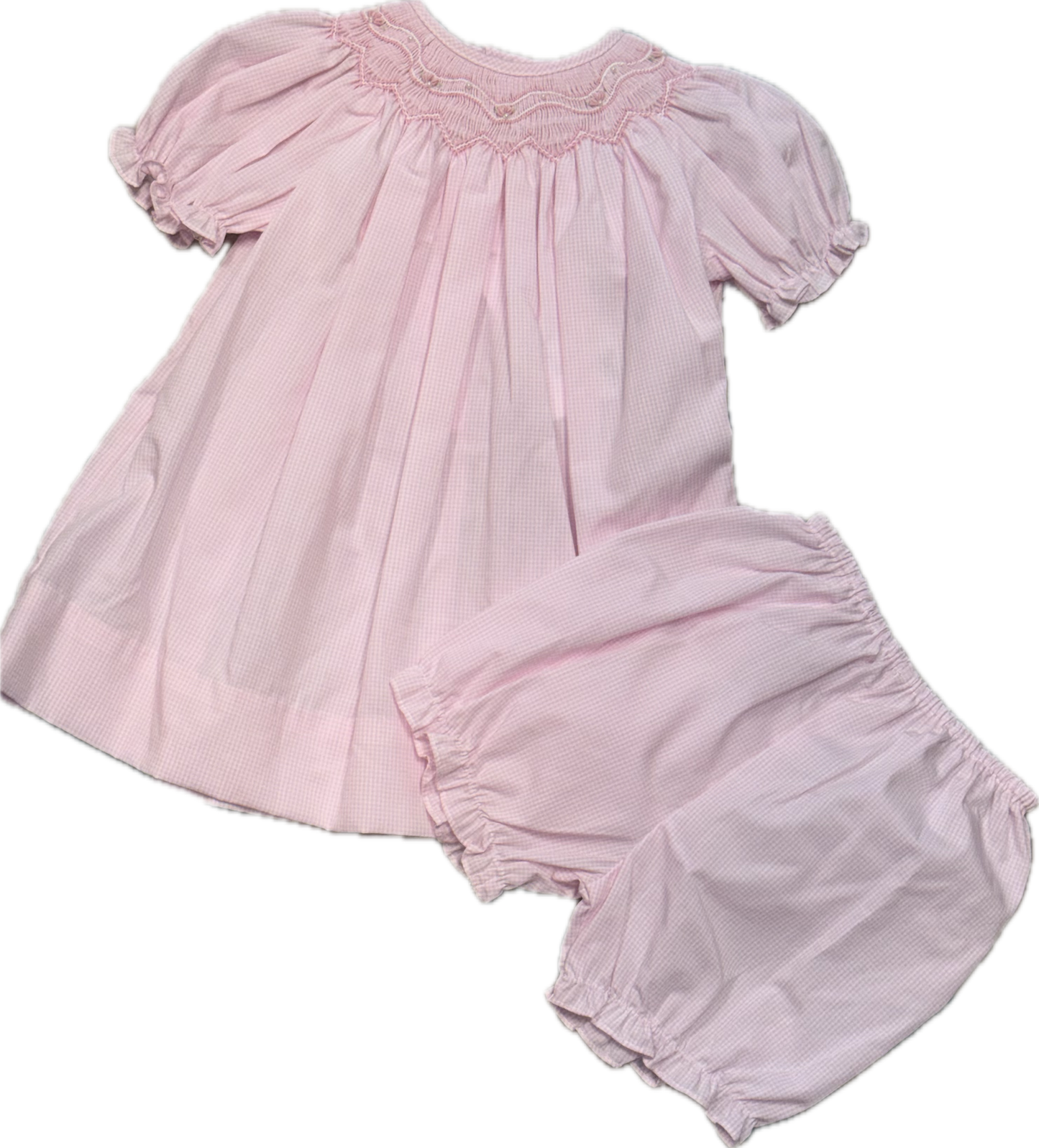 Pink Smocked Dress with Bloomers