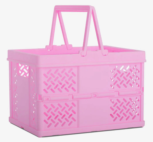 Collapsible Pink Storage Crate