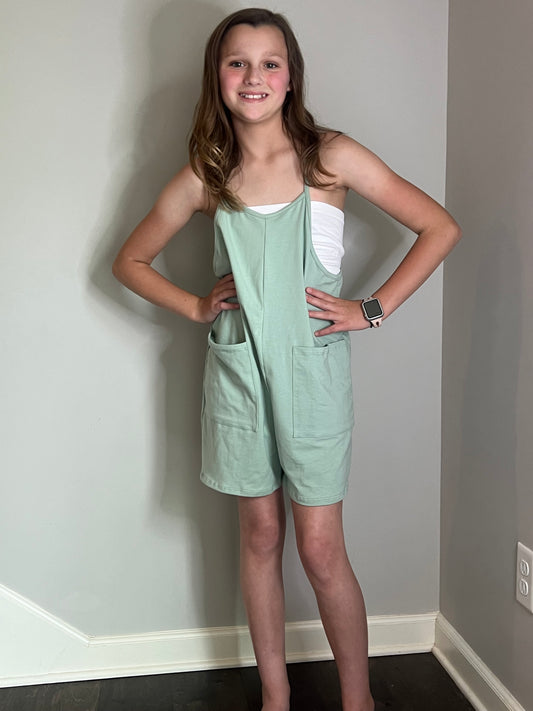 Two Pocket Cotton Overall Romper