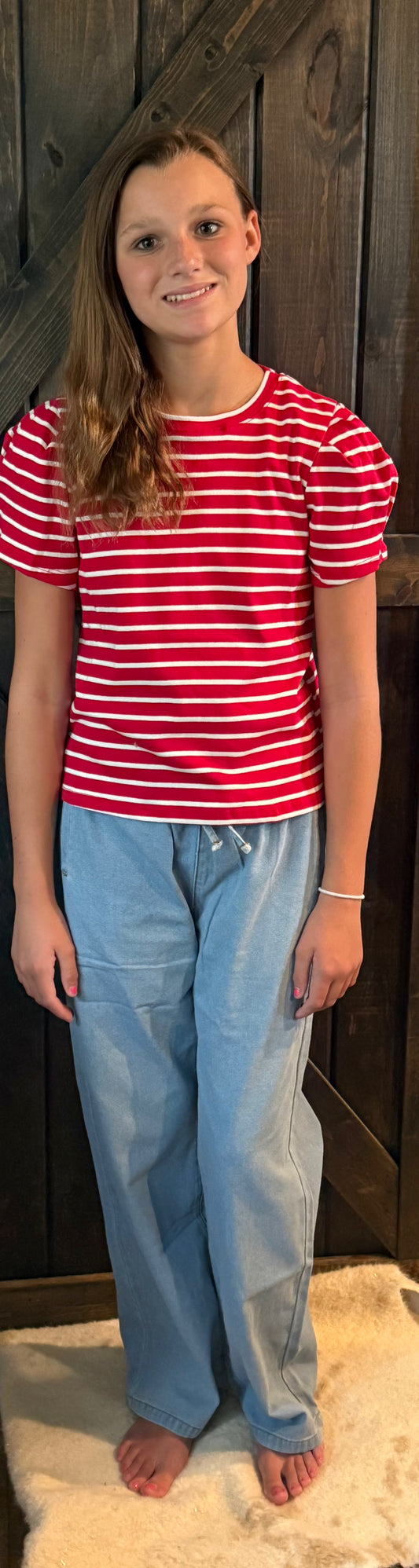 Red and White Top