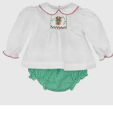 Prancers Delight Smocked Diaper Set- Girl
