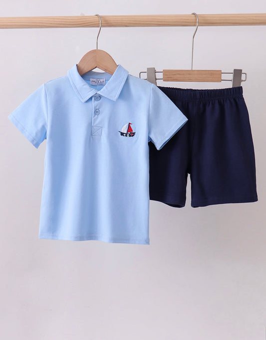Sailboat Shorts Set