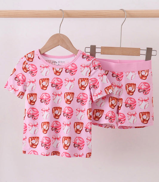 Pink Bows & Baseballs Pajama