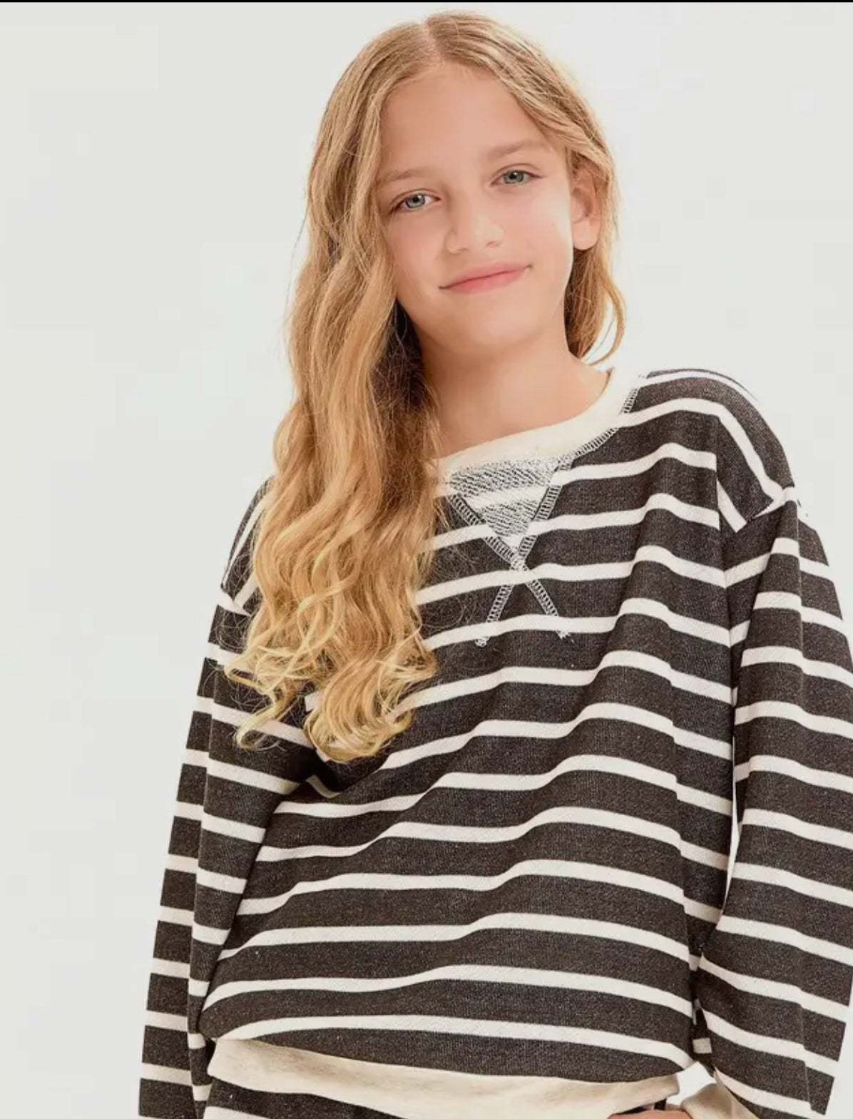 Striped French Terry sweatshirt