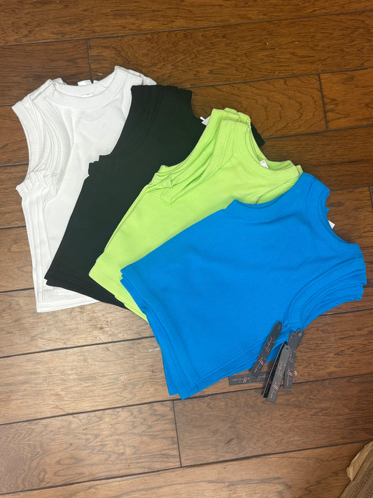 Suzi High Neck Ribbed Tank