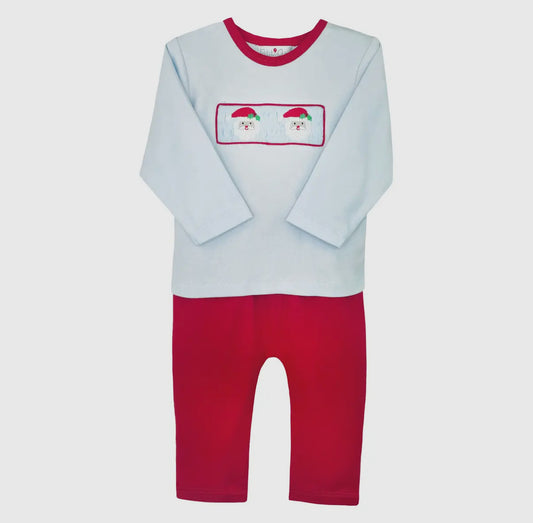 Little Claus Boy Baby Blue Santa Set