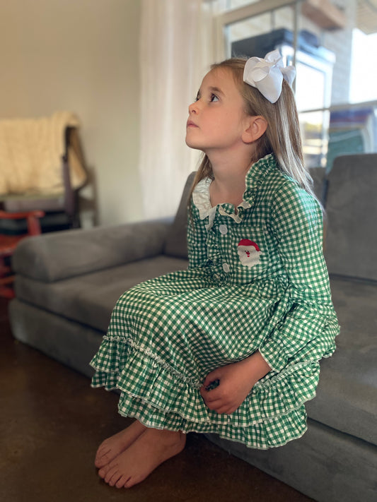 Gingham Santa Sleep Gown